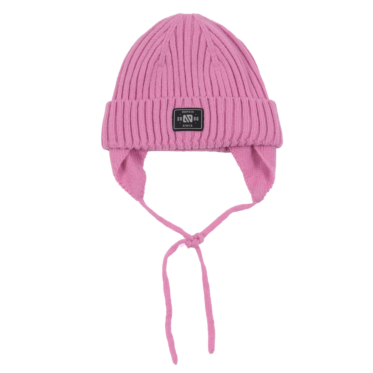 Tuque d’hiver en tricot avec oreilles F26TU260 - Rose - 2 à 6 ans
