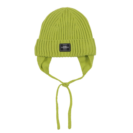 Tuque d’hiver en tricot avec oreilles F26TU801 - Lime - 2 à 6 ans