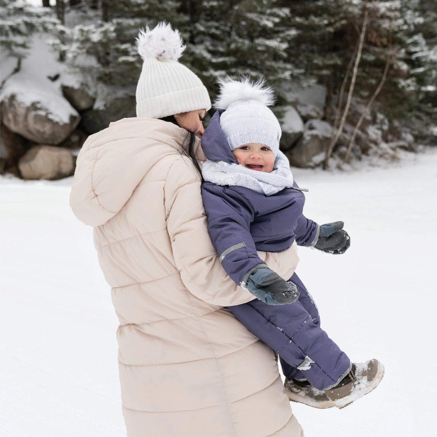 Habit de neige 1 pièce pour bébé – Mauve