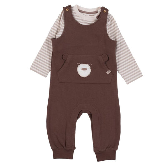 Ensemble salopette et barboteuse - Câlin d’ourson - F2559-08 - NB à 24 mois