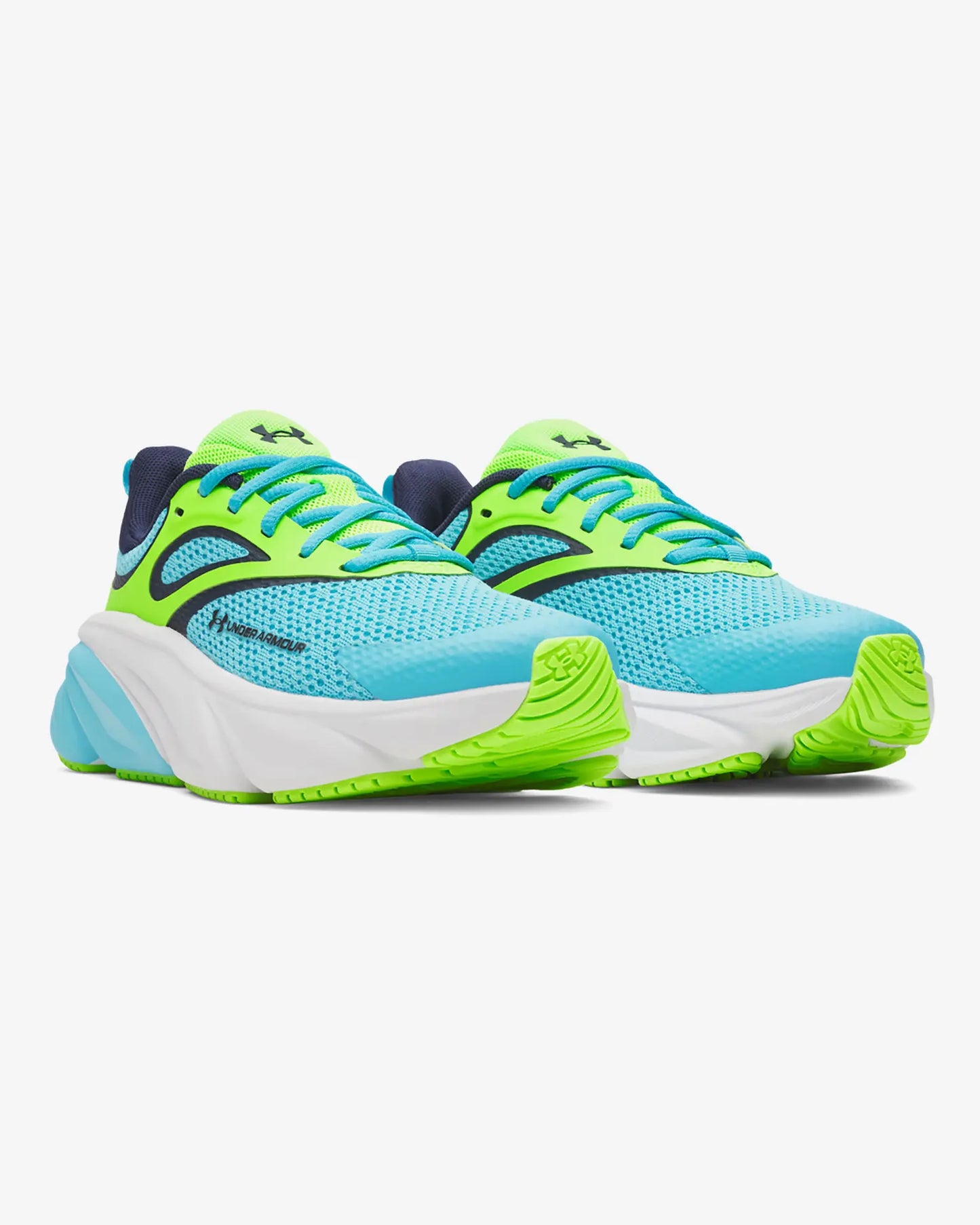 Chaussures de course UA Rogue 6 AL - 6006922-471- Bleu/Vert - 4J à 6J