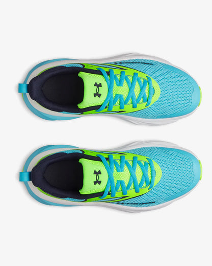 Chaussures de course UA Rogue 6 AL - 6006922-471- Bleu/Vert - 4J à 6J