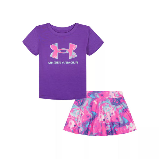 Ensemble  t-shirt/jupe culotte - 25UASJI2VR-523 - Rose/Mauve - 2 à 7 ans