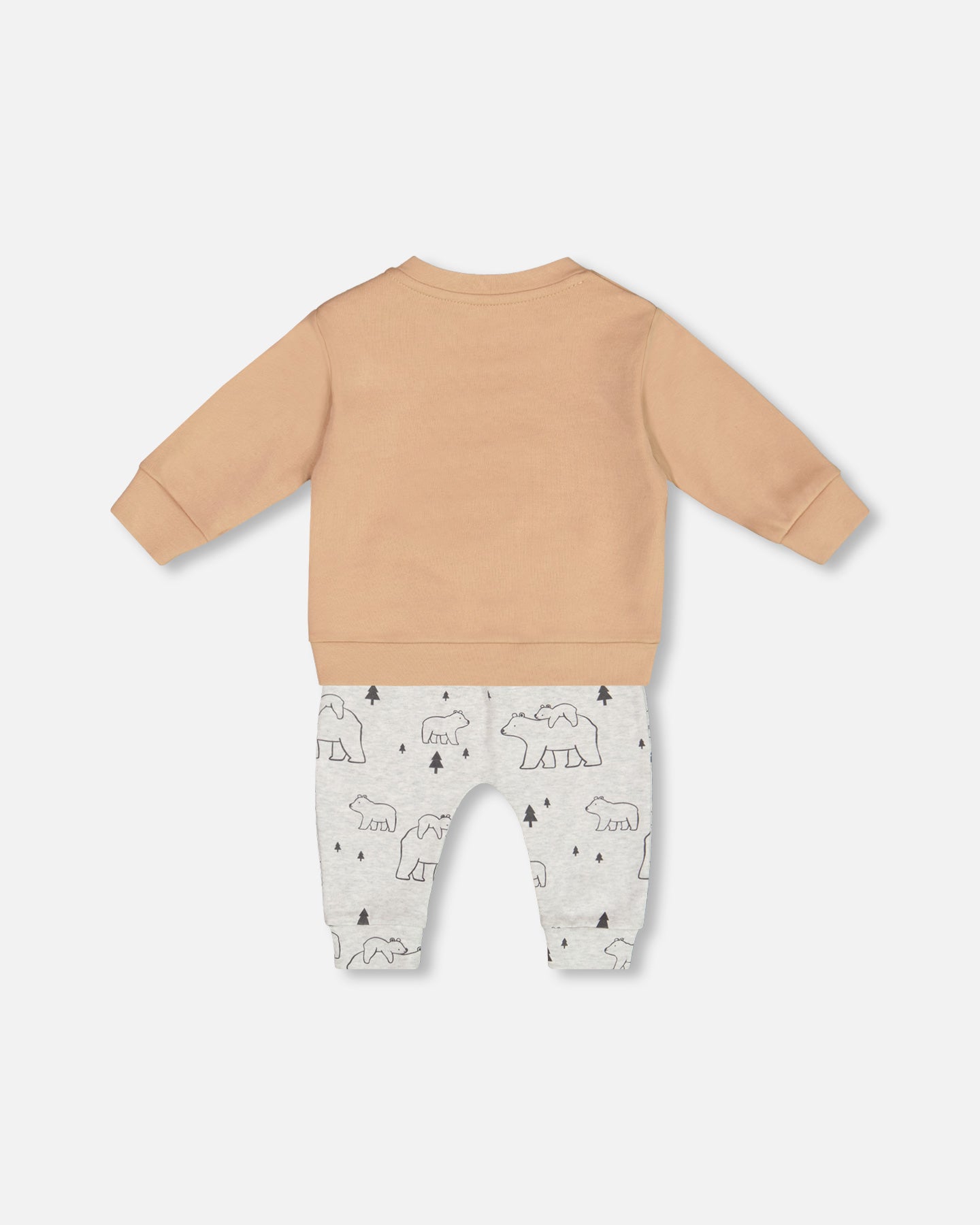 Ensemble chandail et pantalon en coton organique - Maman ours et bébé ours - G20C10-048 - 3 à 24 mois