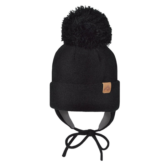 Tuque d’hiver à oreilles - Noir - 0-6 mois à 2/6 ans