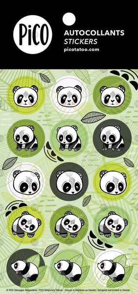 Autocollants - Les pandas sympas
