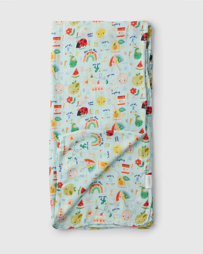 Couverture de mousseline de bambou - Sourires alphabet