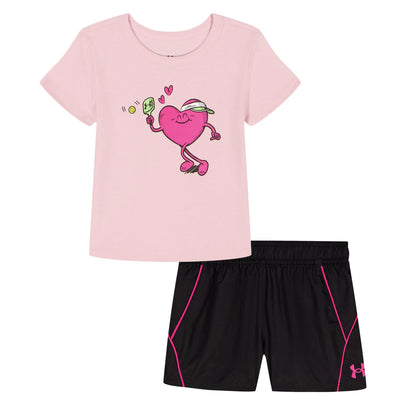 Ensemble  t-shirt/short -  25UASJ155R-685 - Rose - 2 à 7 ans