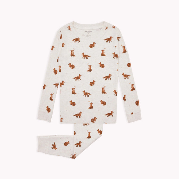 Ensemble pyjama avoine à imprimé de renards -  2 à 7 ans