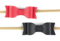 Bandeaux de tête pour bébé, boucles en similicuir - Corail et charbon