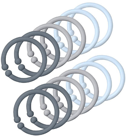 Loops - 12 Boucles multifonctions - Nuage/Bleu et Bébé/Pétrole