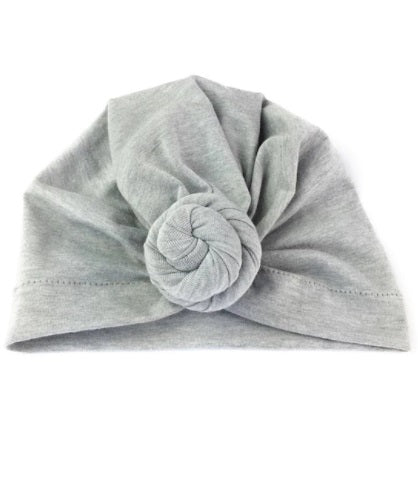 Chapeau noeud turban pour bébé - Gris