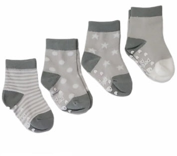 Ensemble de 4 paires de bas - Gris/Blanc