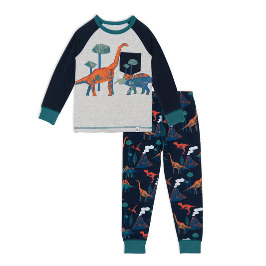 Pyjama 2 pièces «Dinos» en coton organique E20PB13-031 - 3 à 12 ans