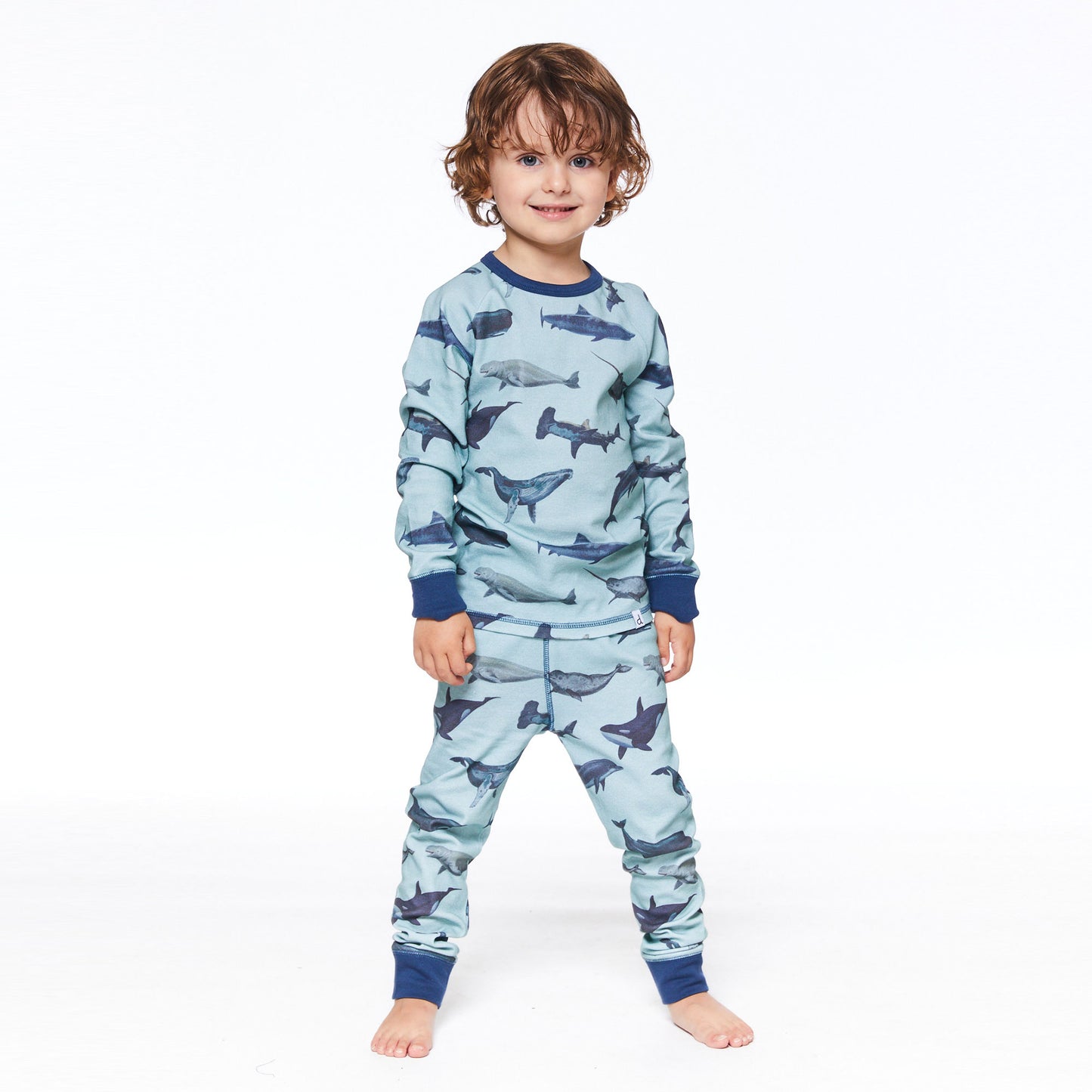 Pyjama 2 pièces «Requins et baleines » en coton organique E30PB10-000 - 3 à 12 ans