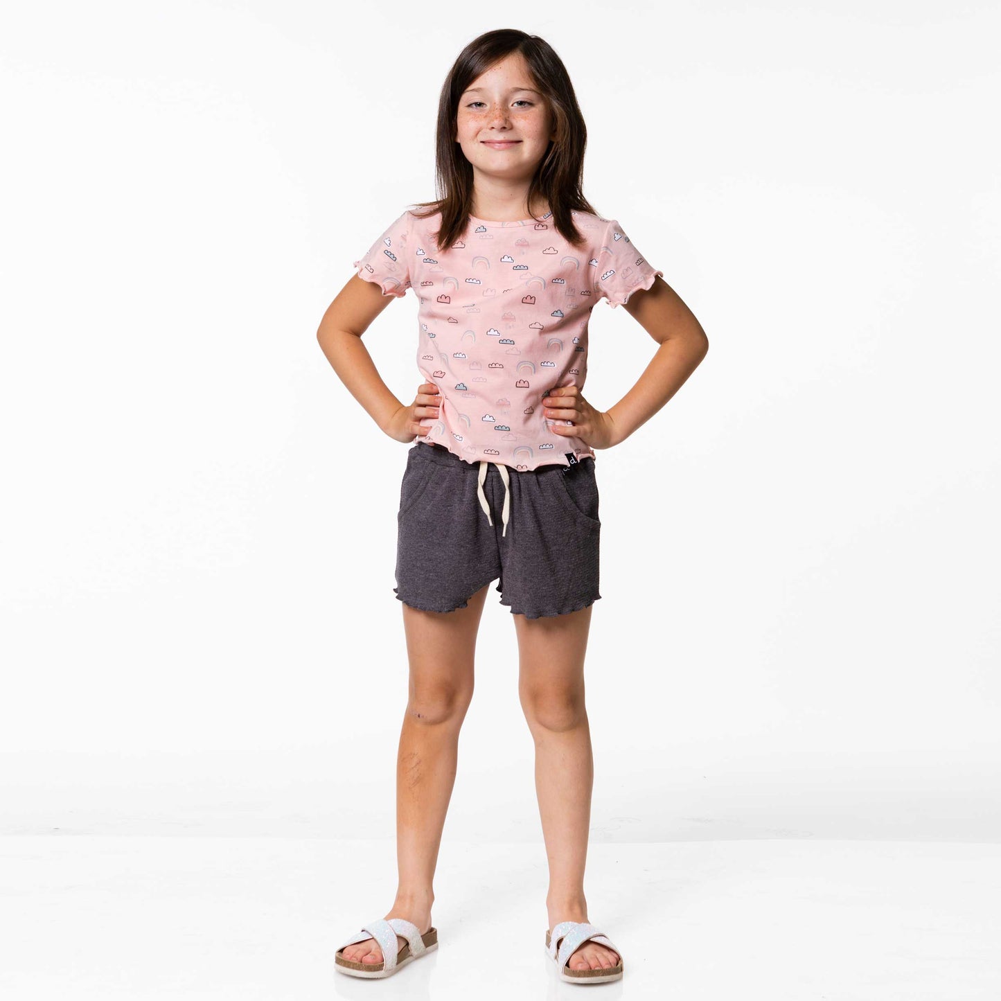 Culotte courte avec poches D30YG26 - 196 - Grus foncé - 3 à 12 ans