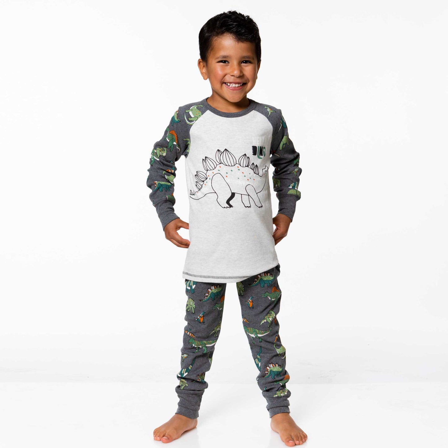 Pyjama 2 pièces « Dinos» en coton organique D30PB10-000 - 12 à 24 mois et 3 à 12 ans