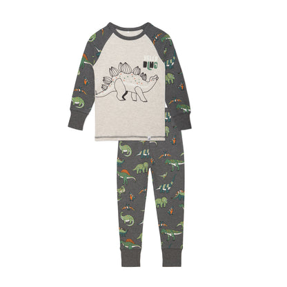 Pyjama 2 pièces « Dinos» en coton organique D30PB10-000 - 12 à 24 mois et 3 à 12 ans