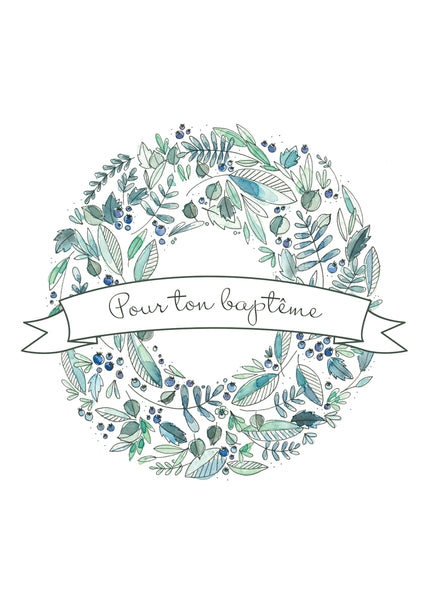 Carte avec illustration à l'aquarelle - Olivia_
