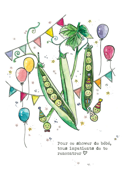 Carte avec illustration à l'aquarelle - Petit pois_5