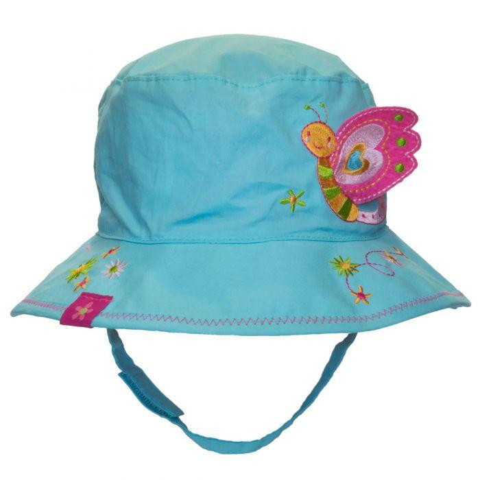 Chapeau pour Fille- Réversible. Turquoise/Rose - Pirouette & Cie