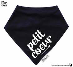 BAVOIR BANDANA  -Petit coeur- 2 choix de couleurs